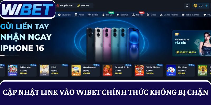 Cập nhật link mới vào WIBET